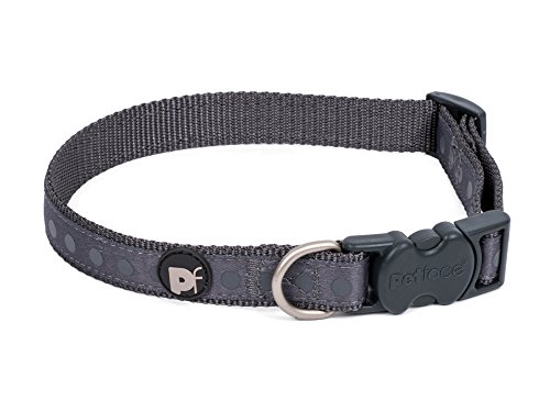 Petface Stahl Tonal Dots Print Hundehalsband, groß, grau von Petface