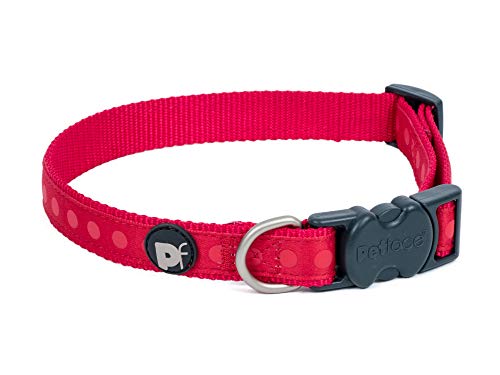 Petface Hundehalsband, Nylon, gepunktet, Größe L, Rot von Petface