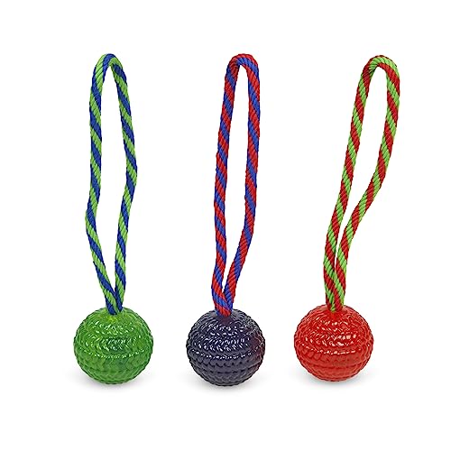 Petface Toyz Kauball und Hüpfseil für Hunde, Blau/Rosa/Grün, im Lieferumfang enthalten Petface Toyz Kauball und Hüpfseil für Hunde, Blau/Rosa/Grün, im Lieferumfang enthalten von Petface