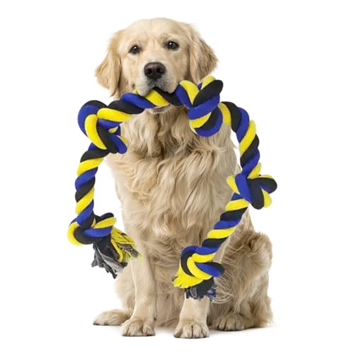 Petfecta Kauspielzeug für Hunde – unzerstörbares Hundespielzeug für aggressive Kauer, natürliches Baumwollmaterial, fördert die Zahngesundheit, extra lang und langlebig, Spielen für drinnen und Petfecta Kauspielzeug für Hunde – unzerstörbares Hundespielzeug für aggressive Kauer, natürliches Baumwollmaterial, fördert die Zahngesundheit, extra lang und langlebig, Spielen für drinnen und von Petfecta