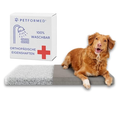 Petformed Orthopädisches Hundebett - OXYMESH 5cm Hundesofa 104x65cm, Waschbar Hundecouch - Antiallergisch und Antibakteriell Wasserdicht Hundematratze: Beige von Petformed