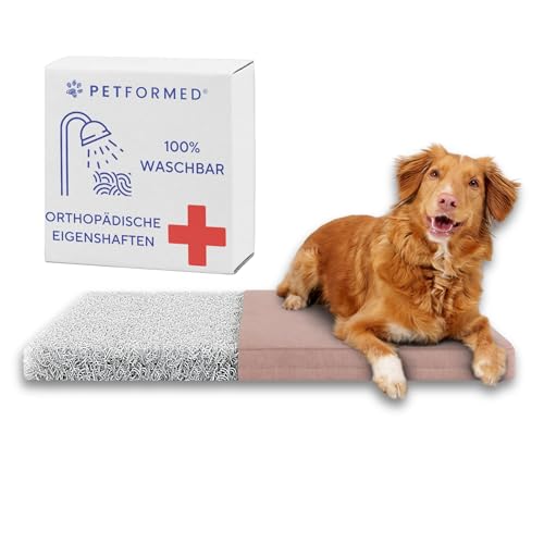 Petformed Orthopädisches Hundebett - OXYMESH 5cm Hundesofa 104x65cm, Waschbar Hundecouch - Antiallergisch und Antibakteriell Wasserdicht Hundematratze: Rosa von Petformed