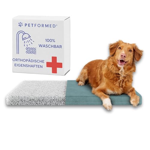 Petformed Orthopädisches Hundebett - OXYMESH 5cm Hundesofa 120x71cm, Waschbar Hundecouch - Antiallergisch und Antibakteriell Wasserdicht Hundematratze: Grün von Petformed