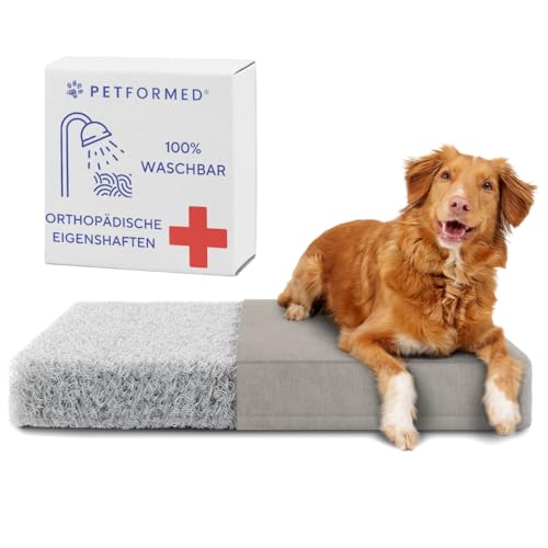 Petformed Orthopädisches Hundebett - OXYMESH Hundesofa 104x65cm, Waschbar Hundecouch - Antiallergisch und Antibakteriell Wasserdicht Hundematratze: Beige von Petformed