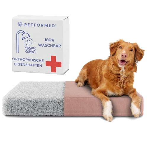 Petformed Orthopädisches Hundebett - OXYMESH Hundesofa 71x48cm, Waschbar Hundecouch - Antiallergisch und Antibakteriell Wasserdicht Hundematratze: Rosa von Petformed