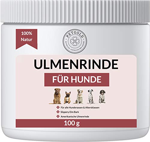 Petgold Ulmenrinde für Hunde 100g – 𝗨𝗹𝗺𝗲𝗻𝗿𝗶𝗻𝗱𝗲 Premium Slippery Elm Bark Pulver Ulmenrindenpulver Hund von Petgold