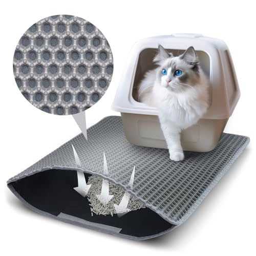 Katzenklo Matte, 60x45 CM Katzenstreu Matte, Doppelte Schichte Non-Slip Wasserdichte Entwurf Katzenmatte Katzenklo, Bienenwabe Matte Katzentoilette, Cat Litter Mat Streu Kontrolle Katzenklo Matte, 60x45 CM Katzenstreu Matte, Doppelte Schichte Non-Slip Wasserdichte Entwurf Katzenmatte Katzenklo, Bienenwabe Matte Katzentoilette, Cat Litter Mat Streu Kontrolle von Petgulu