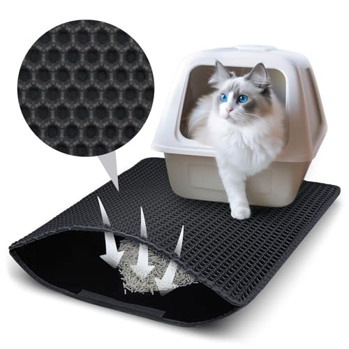 Katzenklo Matte, 75x55 cm Katzenstreu Matte, Doppelte Schichte Non-Slip wasserdichte Entwurf Katzenmatte Katzenklo, Bienenwabe Matte Katzentoilette, Cat Litter Mat Streu Kontrolle Katzenklo Matte, 75x55 cm Katzenstreu Matte, Doppelte Schichte Non-Slip wasserdichte Entwurf Katzenmatte Katzenklo, Bienenwabe Matte Katzentoilette, Cat Litter Mat Streu Kontrolle von Petgulu