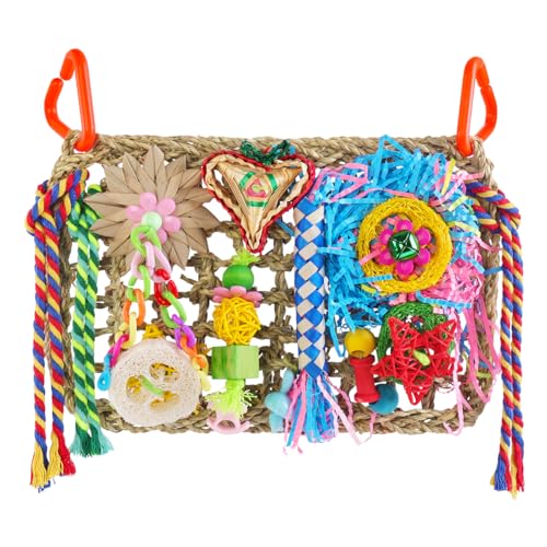 Pethee Wellensittich Spielzeug Vogelspielzeug Futterwand mit Bunten Vogelkäfig Spielzeug Futterspielzeug, Kau- und Zerkleinerungswand Seegras Gewebte Kletter für Nymphensittich, Papageien, Sittiche Pethee Wellensittich Spielzeug Vogelspielzeug Futterwand mit Bunten Vogelkäfig Spielzeug Futterspielzeug, Kau- und Zerkleinerungswand Seegras Gewebte Kletter für Nymphensittich, Papageien, Sittiche von Pethee