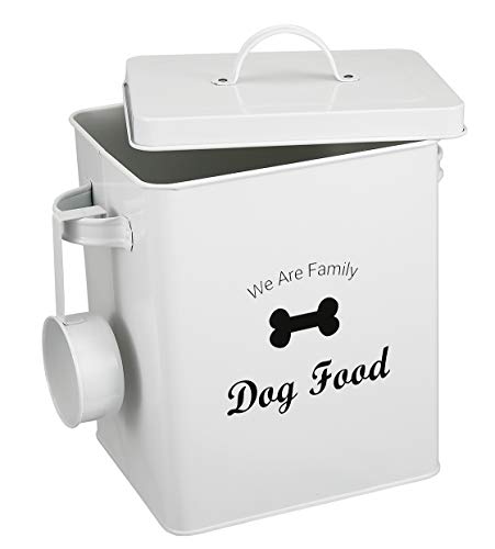Pethiy Hundefutter Aufbewahrungsdose,Futtertonne mit Schaufel und Griff,beschichteter Kohlenstoffstahl,Aufbewahrungsbehälter Dosen,vorratsbehälter für Hunden,2,5 kg Fassungsvermögen von Pethiy