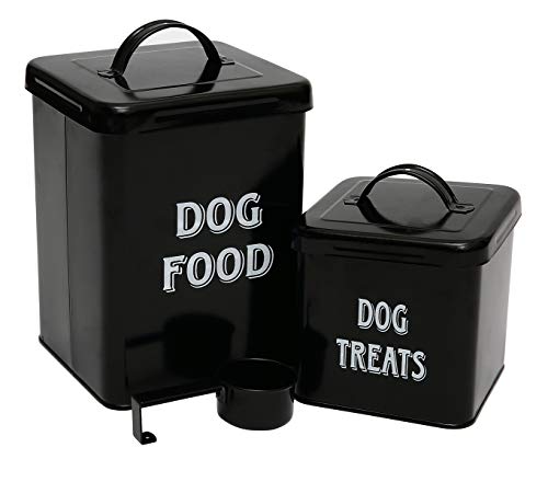 Pethiy Hundefutter und hundeleckerli behälter Set mit Schaufel –Beschichteter Kohlenstoffstahl – dicht schließende Deckel – Vorratsdose für Hunde trockenfutter-Schwarz Pethiy Hundefutter und hundeleckerli behälter Set mit Schaufel –Beschichteter Kohlenstoffstahl – dicht schließende Deckel – Vorratsdose für Hunde trockenfutter-Schwarz von Pethiy