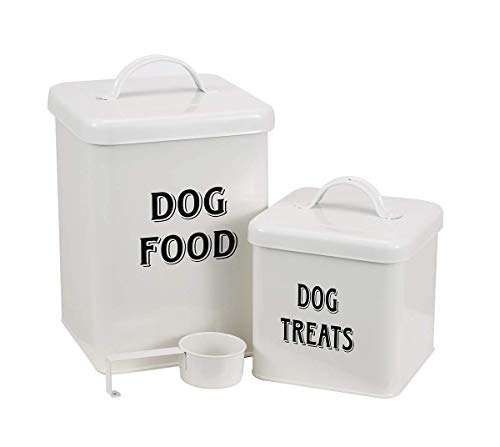 Pethiy Hundefutter und hundeleckerli behälter Set mit Schaufel –Beschichteter Kohlenstoffstahl – dicht schließende Deckel – Vorratsdose für Hunde trockenfutter-Weiß Pethiy Hundefutter und hundeleckerli behälter Set mit Schaufel –Beschichteter Kohlenstoffstahl – dicht schließende Deckel – Vorratsdose für Hunde trockenfutter-Weiß von Pethiy