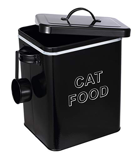 Pethiy Katzenfutter Katzenleckerli aufbewahrung box, 6.5 Liter Metall Katzenfutter box Aufbewahrungdose mit Schaufel und Versiegelt deckel fur Trockenfutter Tierfutter- Halten 2,5 kg -Schwarz Pethiy Katzenfutter Katzenleckerli aufbewahrung box, 6.5 Liter Metall Katzenfutter box Aufbewahrungdose mit Schaufel und Versiegelt deckel fur Trockenfutter Tierfutter- Halten 2,5 kg -Schwarz von Pethiy