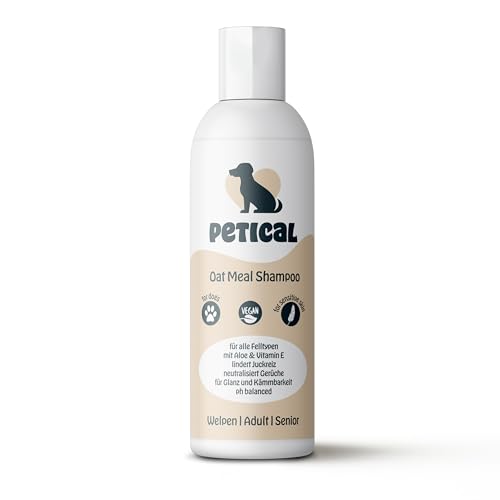 PETICAL Oat Meal Hundeshampoo I 100% vegan & ph-neutral, für alle Fellarten, mit Aloe-Vera & Vitamin-E für mehr Glanz, gegen Juckreiz & Geruch, Hund-Shampoo Welpen Langhaar Hundepflege Dog Grooming von Petical