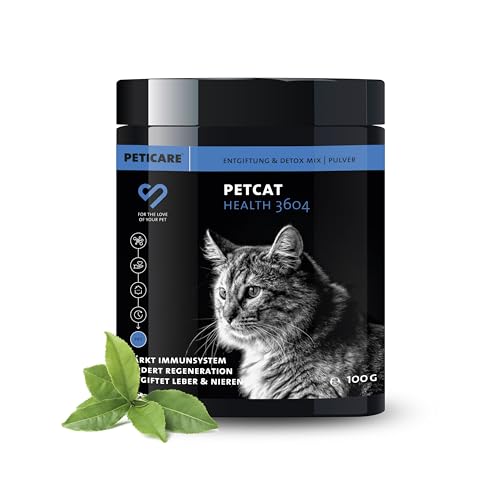 Peticare Detox Entgiftung Pulver für Katzen | Reinigende Formel unterstützt Leber & Nieren, fördert Verdauung & Immunsystem | mit Mariendistel, MSM | natürliches Ergänzungsfutter | petCat Health 3604 von Peticare