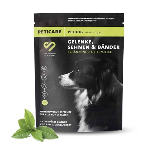 Peticare Gelenkpulver für Hunde | Mit MSM, Kollagen | stärkt Knochen, Gelenke, Bewegungsapparat, bei Arthrose | Beste Akzeptanz: Keine Tabletten | natürliches Ergänzungsfutter - petDog Health 2502 von Peticare