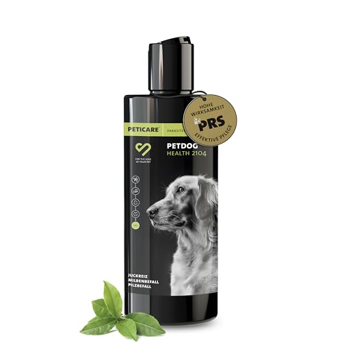 Peticare Anti-Parasiten Hunde-Shampoo | gegen Milben Flöhe Pilze | lindert effektiv Juckreiz & unterstützt Regenerationsprozess | einzigartiges PRS® System für Lange Wirkung – petDog Health 2104 von Peticare