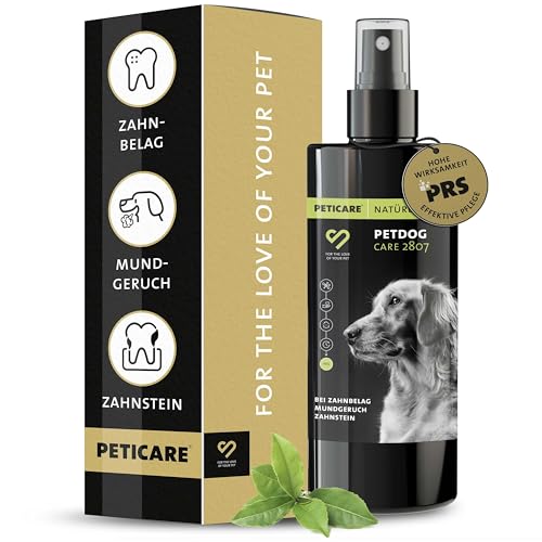 Peticare Natürliches Dental-Spray für Hunde | Zahnstein-Prophylaxe, bei Mundgeruch, Zahnfleischentzündung | Fördert Mundflora | für alle Rassen & Größen | Zahnpflege ohne Bürste | petDog Care 2807 Peticare Natürliches Dental-Spray für Hunde | Zahnstein-Prophylaxe, bei Mundgeruch, Zahnfleischentzündung | Fördert Mundflora | für alle Rassen & Größen | Zahnpflege ohne Bürste | petDog Care 2807 von Peticare