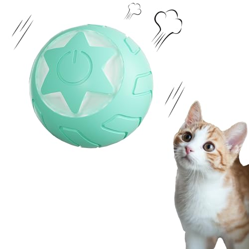 Peticularz® Katzenspielzeug Selbstbeschäftigung Elektrisch Powerball 2.0 für Katzen, Inteaktives Wloom Intelligenz Katzenball Magic Ball (Blau mit Stern) von Peticularz