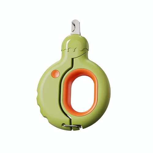 Peticularz® Kleine Donutförmige Grüne Nagelschere für Katzen und Hunde mit LED-Beleuchtung zum Aufspüren von Flughunden, Präzise Krallenpflege & Komfort von Peticularz