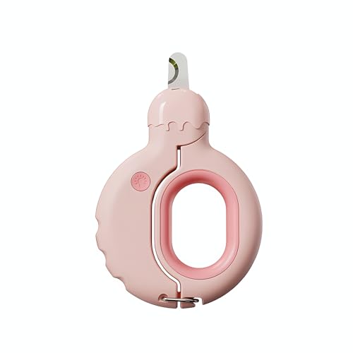 Peticularz® Kleine Donutförmige Rosa Nagelschere für Katzen und Hunde mit LED-Beleuchtung zum Aufspüren von Flughunden, Präzise Krallenpflege & Komfort von Peticularz