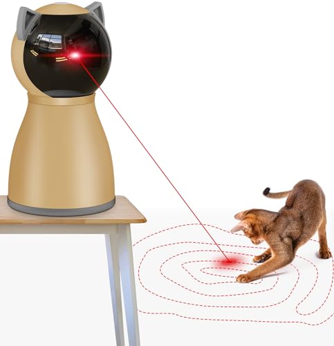 Petiepaw Interaktives Katzen-Laser-Spielzeug Automatisch für drinnen Katzen, [2024 Neu aufgerüstet] Echt zufällige Trajektorie Wiederaufladbare Laser Katzenspielzeuge für drinnen Katzen/Kätzchen/Hunde von Petiepaw