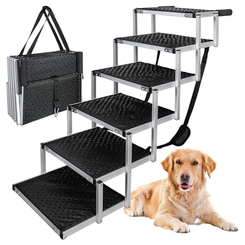 Hundetreppe für Auto klappbar Hund Anti Rutsch Einstiegshilfe faltbar 6 Stufen Hundeleiter 70 kg Belastbarkeit petigi Hundetreppe für Auto klappbar Hund Anti Rutsch Einstiegshilfe faltbar 6 Stufen Hundeleiter 70 kg Belastbarkeit petigi von Petigi