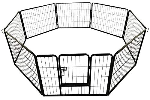 petigi Welpenauslauf XL, 8-teilig, Element-Maß: 60x80 cm, pulverbeschichteter Stahl, Welpenlaufstall, Gehege für Hunde, Hasen, Meerschweinchen, Katzen, pflegeleicht, Käfig von Petigi