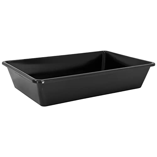 Petigi Wanne aus Kunststoff Plastik Schüssel 20 L Staubbad Sandbad Plastikwanne Fusswanne Badewanne Kunststoffwanne eckig 60x40x12 cm Schwarz Aufbewahrung von Petigi