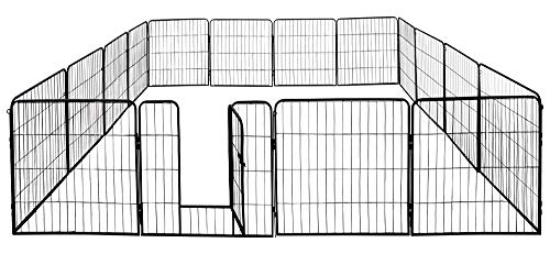 Petigi Welpenauslauf, Freilaufgehege aus pulverbeschichtetem Stahl, zusammenklappbar, Maschenweite 47 mm, inklusive Befestigung zur Verwendung im Garten, Größe (B x H):80 x 80 cm (16x) von Petigi