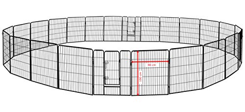 Petigi Welpenauslauf Welpenlaufstall Tierlaufstall Freigehege Freilaufgehege Freilauf XL Käfig Welpenzaun, Auswahl:H 100 x B 80 cm x 24 St. von Petigi