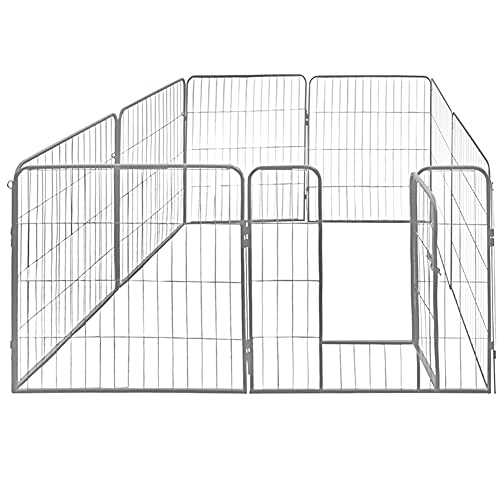 Petigi Welpenauslauf, Freilaufgehege aus pulverbeschichtetem Stahl, zusammenklappbar, Maschenweite 47 mm, inklusive Befestigung zur Verwendung im Garten, Größe (B x H):80 x 80 cm (8X) von Petigi
