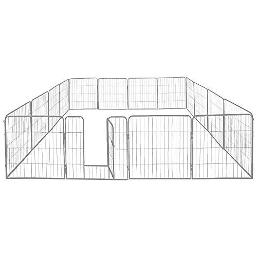 petigi Welpenauslauf XL, 16-teilig, Element-Maß: 80x80 cm, pulverbeschichteter Stahl, Welpenlaufstall, Gehege für Hunde, Hasen, Meerschweinchen, Katzen, pflegeleicht von Petigi