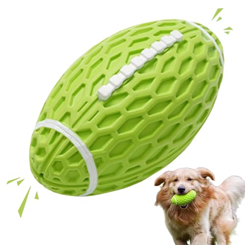 Petinstinct Hundespielzeug, Rugby-Hundespielzeug für aggressive Kauer, quietschend, robustes Hundespielzeug, langlebiges und unzerstörbares Hundespielzeug für mittelgroße und große Hunderassen, Grün von Petinstinct