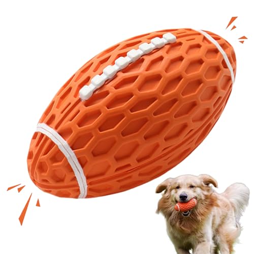 Petinstinct Hundespielzeug, Rugby-Hundespielzeug für aggressive Kauer, quietschend, robustes Hundespielzeug, langlebiges und unzerstörbares Hundespielzeug für mittelgroße und große Hunderassen, Orange von Petinstinct