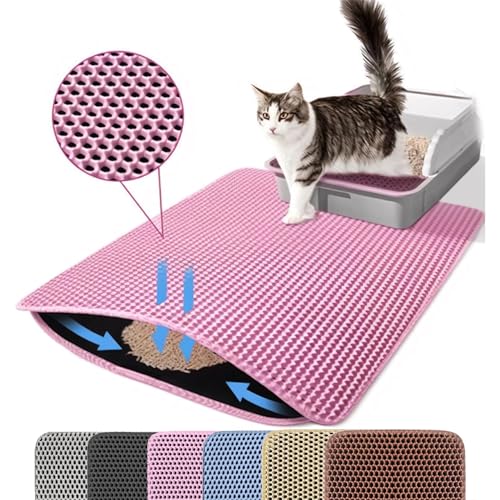 Petinstinct Katzenklo Matte, 75x55cm Extra Große Katzenstreu Matte, Doppelschichtiger Entwurf der Bienenwabe Matte, Wasserdicht und Langlebig, Katzentoilette Unterleger, Purple Petinstinct Katzenklo Matte, 75x55cm Extra Große Katzenstreu Matte, Doppelschichtiger Entwurf der Bienenwabe Matte, Wasserdicht und Langlebig, Katzentoilette Unterleger, Purple von Petinstinct