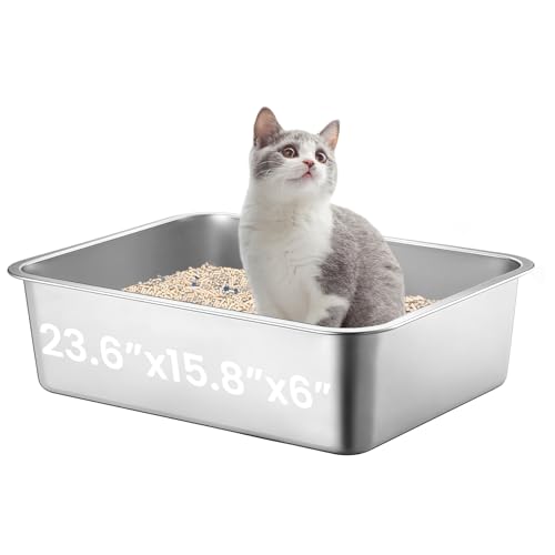 Petinstinct Katzentoilette aus Edelstahl, 60 x 40 x 15 cm Petinstinct Katzentoilette aus Edelstahl, 60 x 40 x 15 cm von Petinstinct