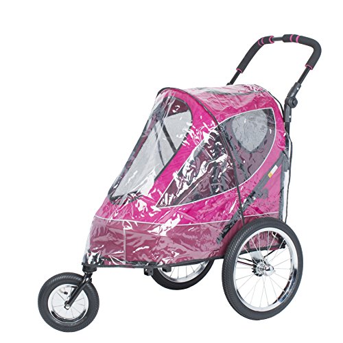 Petique Pet Jogger Regenschutz, Wetterschutz, Schnee-/Regen-/Windschutz für Hunde/Katze/Haustier-Kinderwagen mit Belüftung, faltbar, transparent, Einheitsgröße (nur kompatible Jogger) von Petique