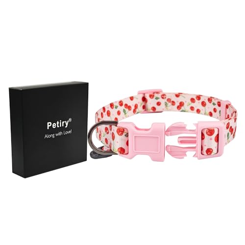Petiry Hundehalsband mit lebendigem Design, praktisch und zuverlässig für kleine bis große Hunde (Kirsche, S) von Petiry