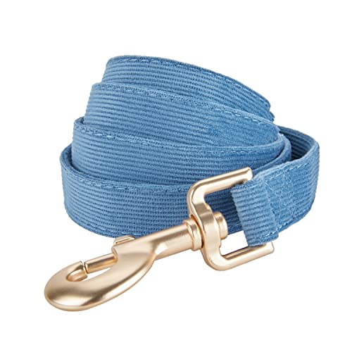 Petiry Hundeleine aus weicher Cordfaser, 1,5 m lange Leine mit robustem, drehbarem Haken, für mittelgroße und große Hunde, Größe M, Blau von Petiry