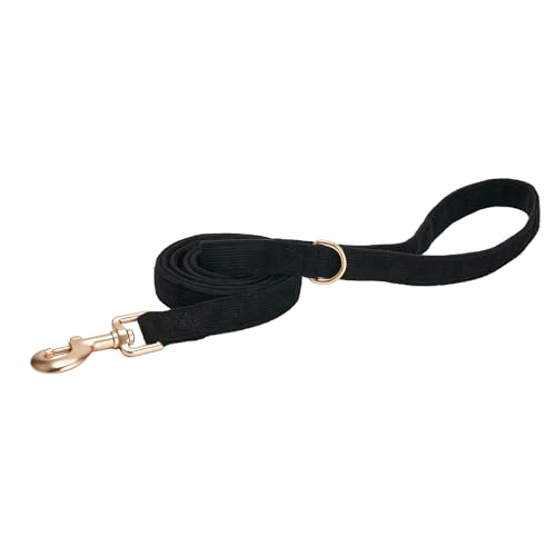 Petiry Hundeleine aus weicher Cordfaser, 1,5 m lange Leine mit robustem, drehbarem Haken, für mittelgroße und große Hunde, Größe M, Schwarz Petiry Hundeleine aus weicher Cordfaser, 1,5 m lange Leine mit robustem, drehbarem Haken, für mittelgroße und große Hunde, Größe M, Schwarz von Petiry