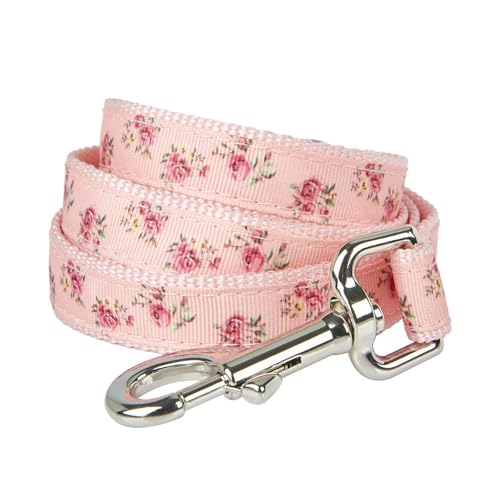 Petiry Stilvolle Hundeleine mit Blumenmuster und bequemem Neoprengriff, Nylonleine mit Wildblumen-Druck, für Hochzeiten und tägliche Spaziergänge, Rosa, Größe S Petiry Stilvolle Hundeleine mit Blumenmuster und bequemem Neoprengriff, Nylonleine mit Wildblumen-Druck, für Hochzeiten und tägliche Spaziergänge, Rosa, Größe S von Petiry