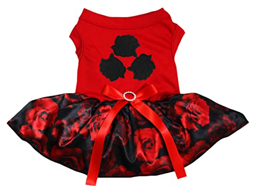 Petitebella Black Roses Hundekleid für Welpen, rot-schwarze Rosen, Größe XXL Petitebella Black Roses Hundekleid für Welpen, rot-schwarze Rosen, Größe XXL von Petitebella