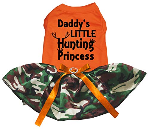 Petitebella Daddy's Little Hunting Princess Welpen-Hundekleid (Orange/Camouflage, Größe L) von Petitebella