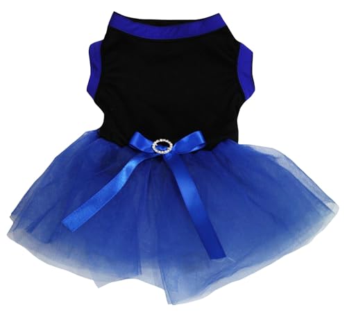 Petitebella Einfarbiges Tutu-Hundekleid (Schwarz/Königsblau, XXXL) von Petitebella