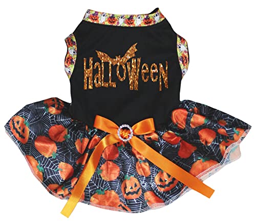 Petitebella Halloween-Kleid für Welpen, Größe M, Schwarz / Spinnennetz, Schwarz von Petitebella