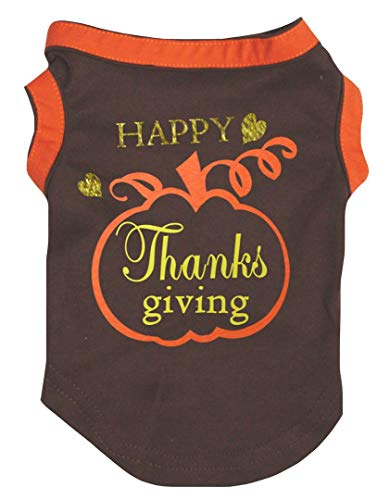 Petitebella Happy Thanksgiving Kürbis-Shirt für Hunde, XXX-Large, braun Petitebella Happy Thanksgiving Kürbis-Shirt für Hunde, XXX-Large, braun von Petitebella