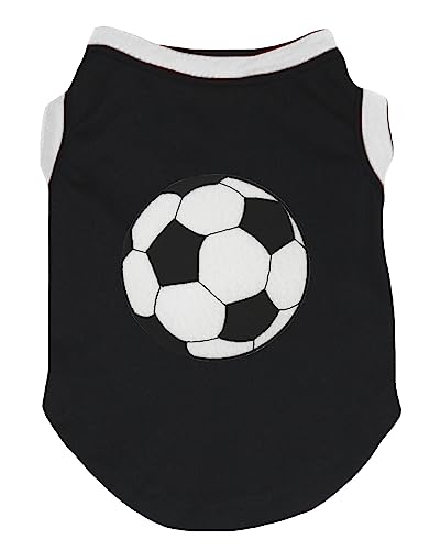 Petitebella Hunde-Shirt, Fußball-Motiv, Größe M, Schwarz von Petitebella
