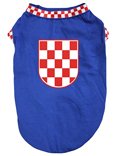 Petitebella Hunde-Shirt mit Kroatien-Flagge, Blau, Größe S von Petitebella