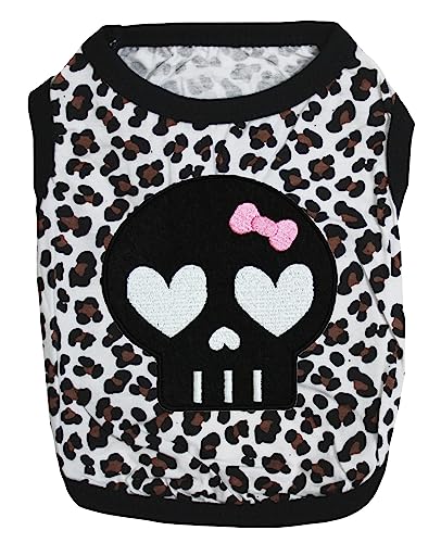 Petitebella Hunde-Shirt mit Totenkopf-Gesicht, Leopardenmuster, Größe M, Schwarz Petitebella Hunde-Shirt mit Totenkopf-Gesicht, Leopardenmuster, Größe M, Schwarz von Petitebella